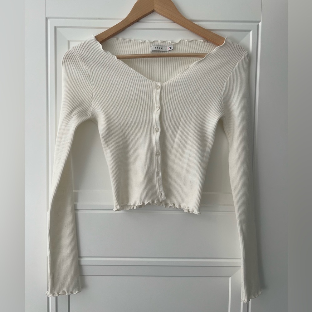 Lush Long Sleeve Button Crop top